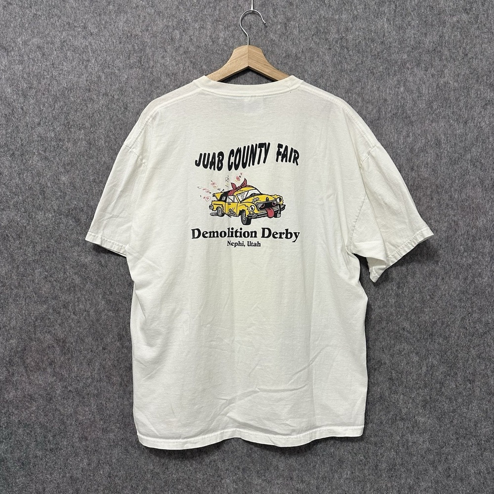 Vintage Hanes Comfort-T Juab County Fair Demolition Derby Graphic T-Shirt XL